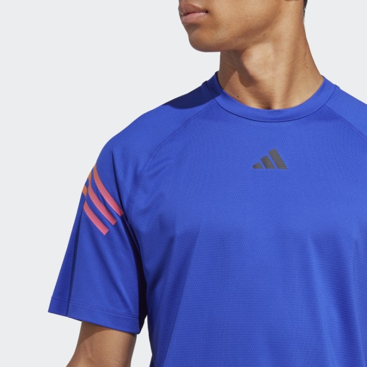 Adidas Camiseta De Entrenamiento Con 3 Rayas De Iconos De Tren Azul