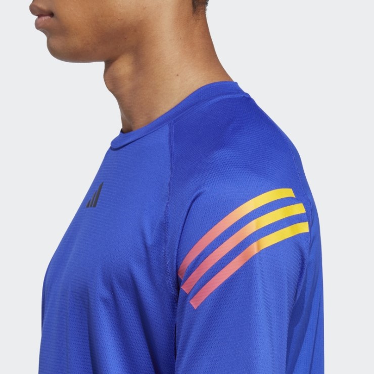 Adidas Camiseta De Entrenamiento Con 3 Rayas De Iconos De Tren Azul