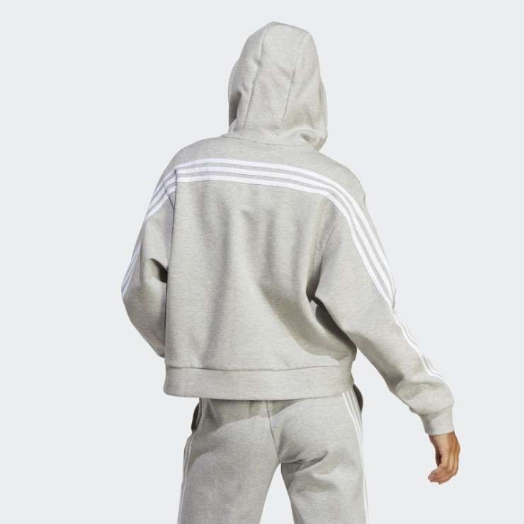 Sudadera Con Capucha Y Cremallera Completa De 3 Rayas De Iconos De Futuro Gris Medio Adidas