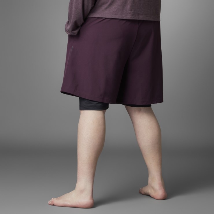 Pantalones Cortos 2 En 1 Granate Adidas Authentic Balance Yoga