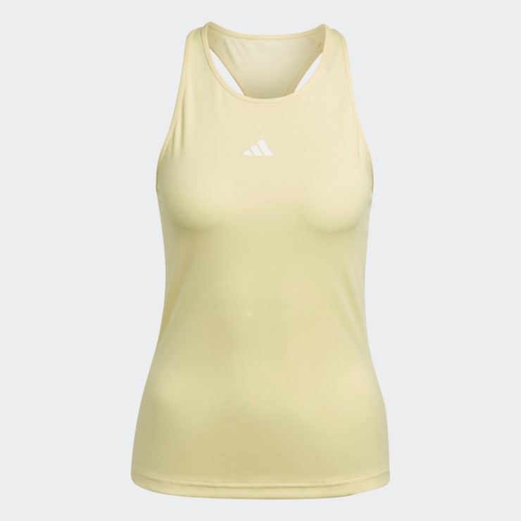 Adidas Camiseta Amarilla De Entrenamiento Con Espalda Cruzada Techfit