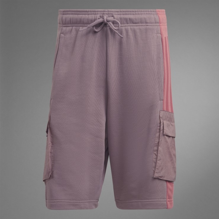 Pantalones Cortos Colorblock French Terry Adidas Morado
