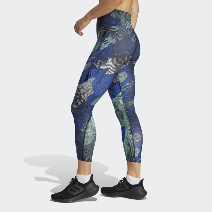 Adidas Adizero Running Allover Print 7/8 Leggings Azul
