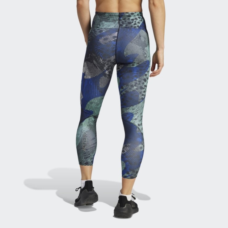 Adidas Adizero Running Allover Print 7/8 Leggings Azul