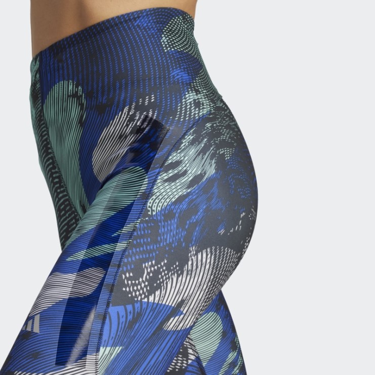 Adidas Adizero Running Allover Print 7/8 Leggings Azul