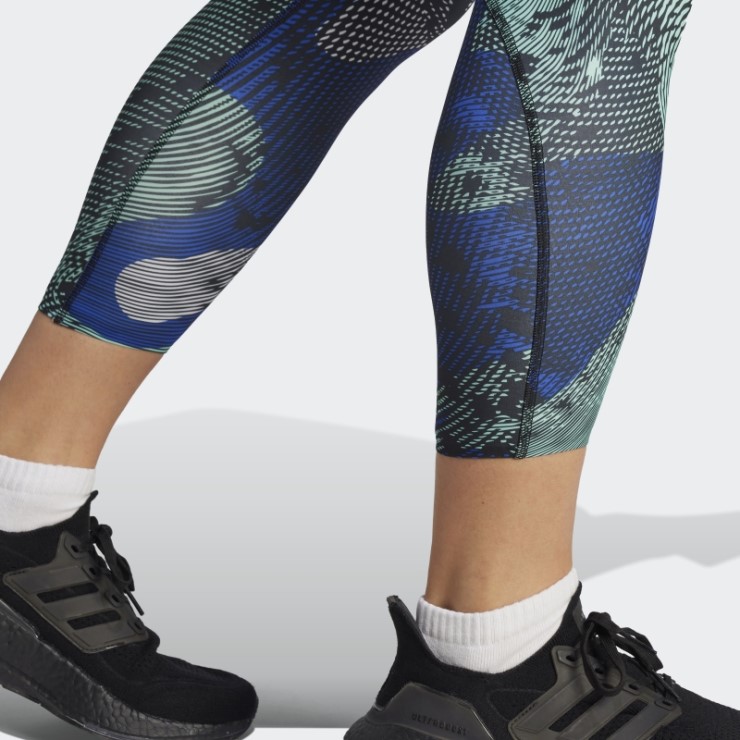 Adidas Adizero Running Allover Print 7/8 Leggings Azul