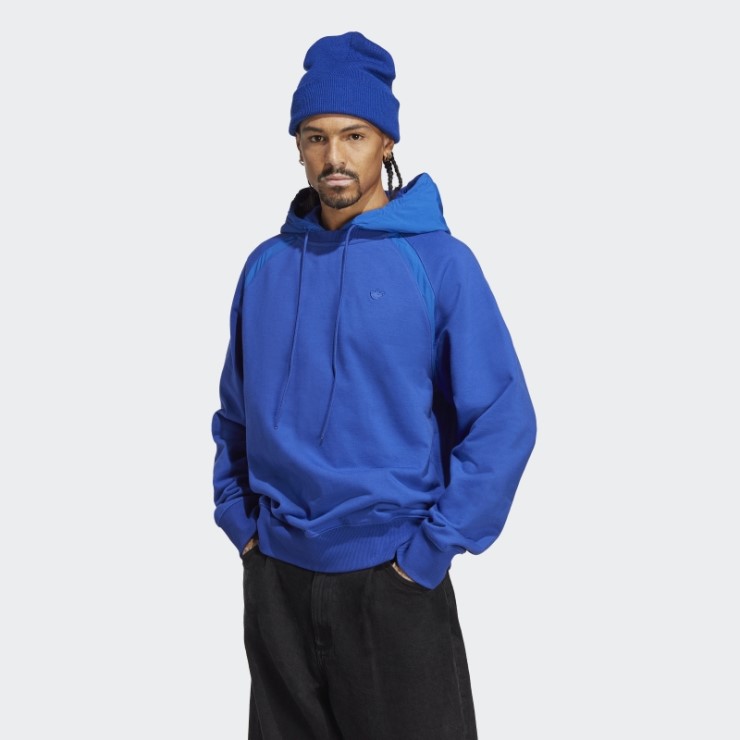 Adidas Sudadera Con Capucha Premium Essentials De Nailon Arrugado Azul