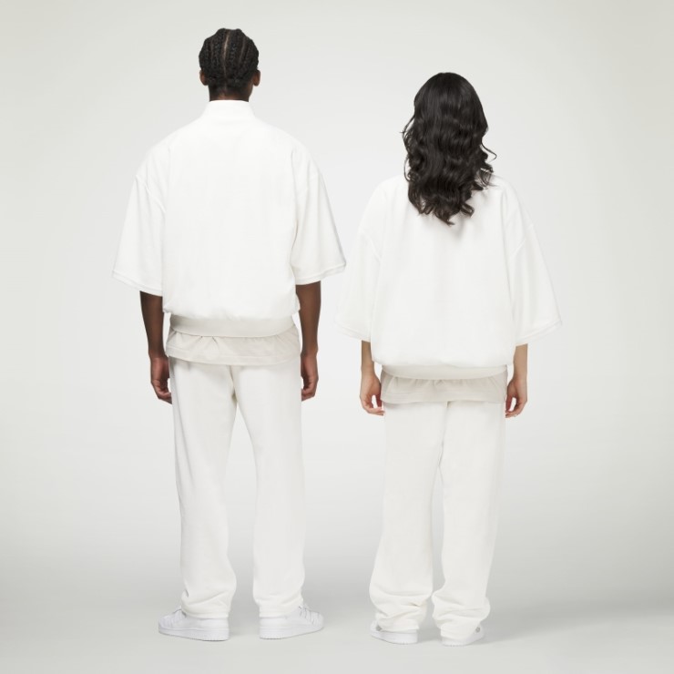 Adidas Basketball Velour 1/2 Zip Sudadera Blanco Moda