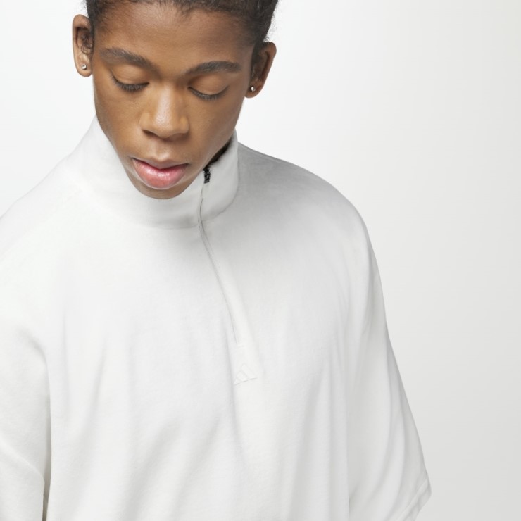 Sudadera Adidas One Basketball Velour 1/2-zip Blanco Caliente