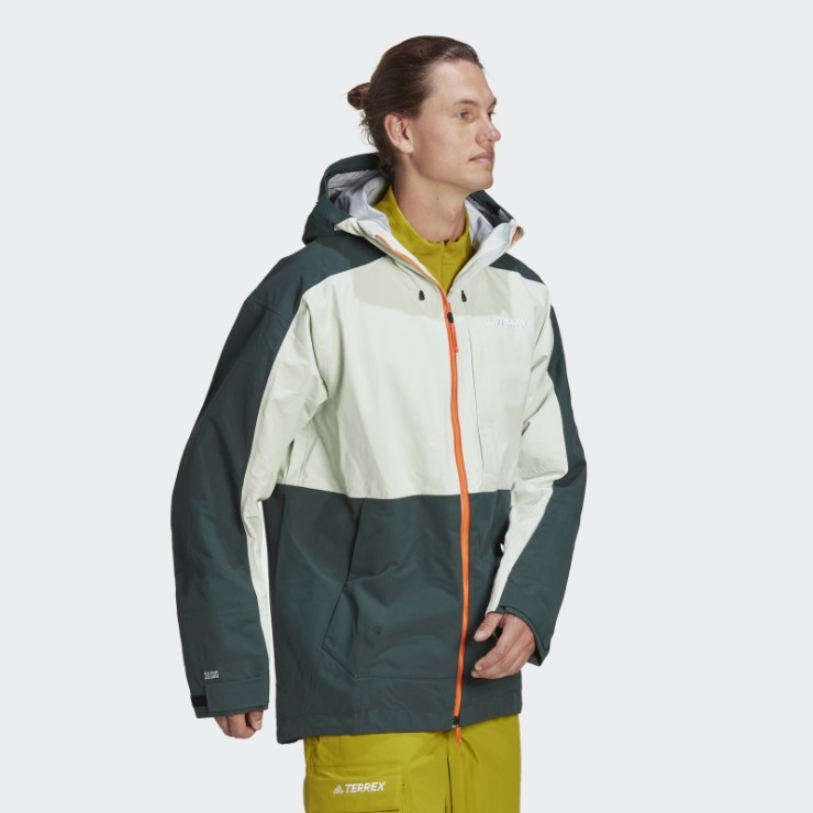 Chaqueta De Nieve De Nailon Posconsumo De 3 Capas Terrex Verde Adidas