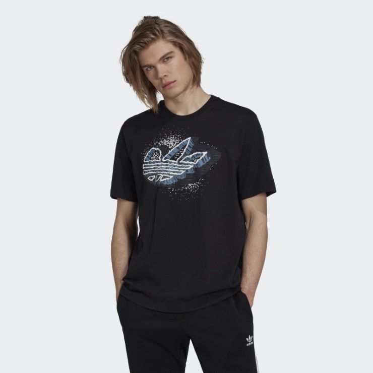 Adidas Rekive Speed Trefoil Graphic Camiseta Moda Negro