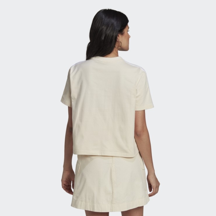 Adidas Camiseta Blanca Con Espalda De Popelina Clásica Adicolor Adidas