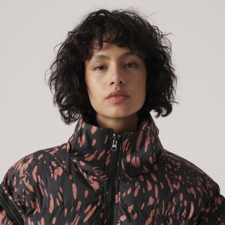 Negro Adidas By Stella Mccartney Chaqueta Larga De Invierno Acolchada Caliente