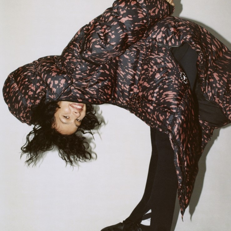 Negro Adidas By Stella Mccartney Chaqueta Larga De Invierno Acolchada Caliente