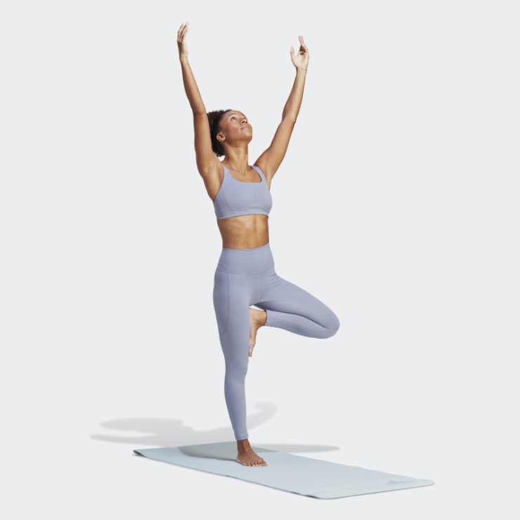 Sujetador De Sujeción Media Coreflow Violeta Plateado De Adidas