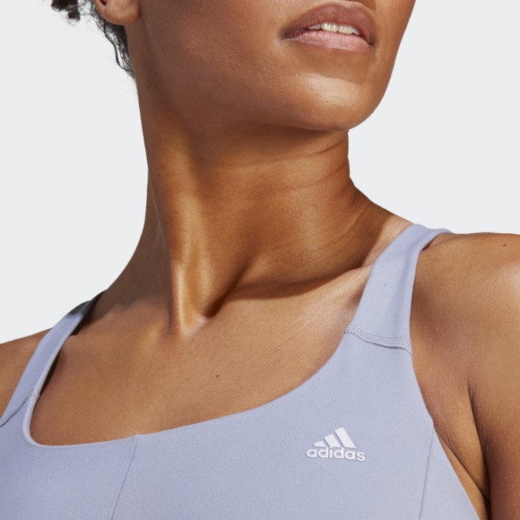 Sujetador De Sujeción Media Coreflow Plateado Violeta Adidas