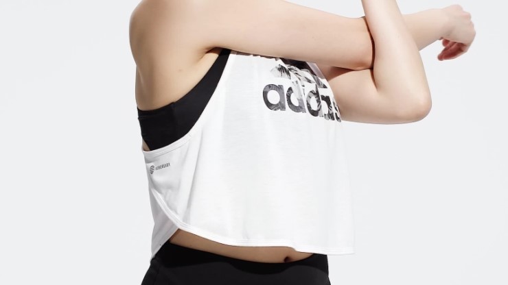 Camiseta Sin Mangas Floral Blanca Adidas Aeroready Made For Training