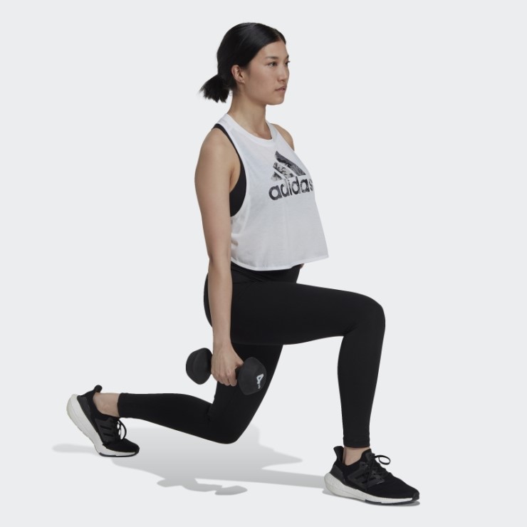 Camiseta Sin Mangas Floral Blanca Adidas Aeroready Made For Training