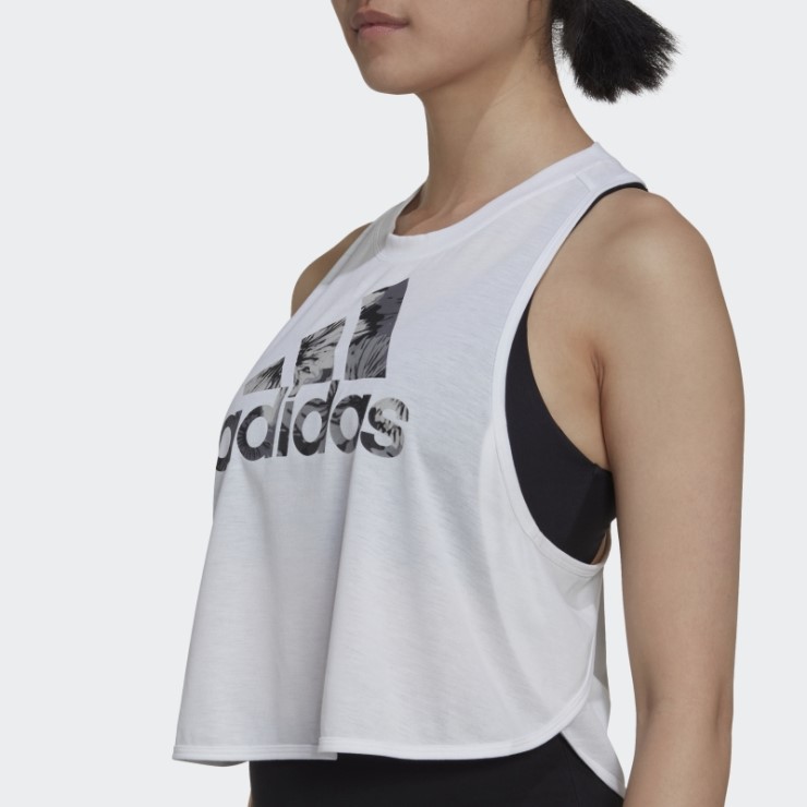 Camiseta Sin Mangas Floral Blanca Adidas Aeroready Made For Training