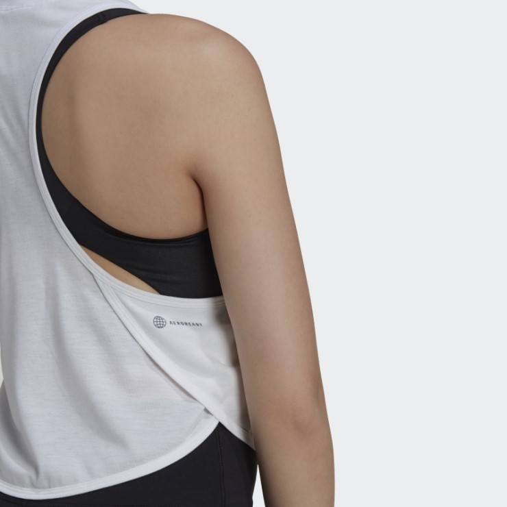 Camiseta Sin Mangas Floral Blanca Adidas Aeroready Made For Training