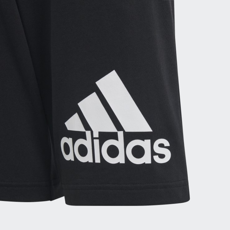 Pantalón Corto Essentials De Algodón Con Logo Grande Adidas Negro