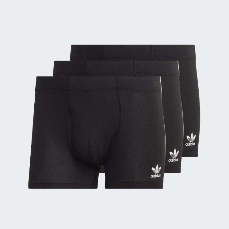 Calzoncillos De Baúl Con 3 Rayas De Algodón Negro Comfort Flex De Adidas (3 Pares)