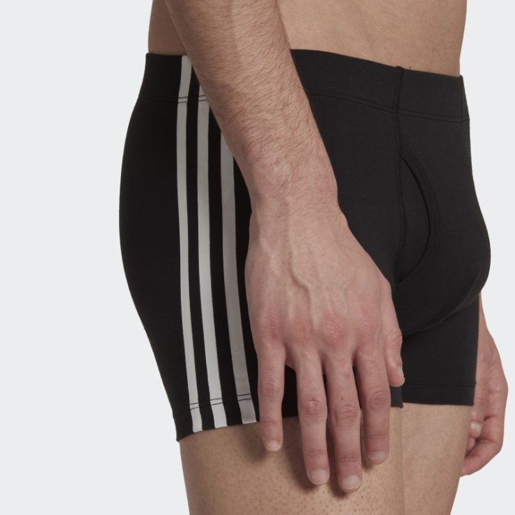 Calzoncillos De Baúl Con 3 Rayas De Algodón Negro Comfort Flex De Adidas (3 Pares)