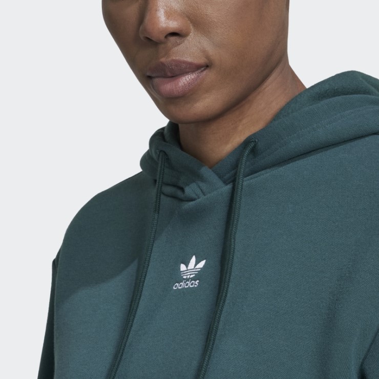 Adidas Sudadera Con Capucha De Forro Polar Verde Mineral Adicolor Essentials