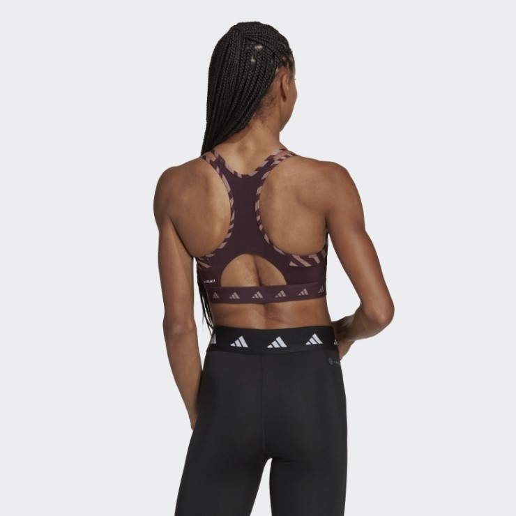 Sujetador De Cebra De Sujeción Media Techfit Hyperglam Adidas Granate