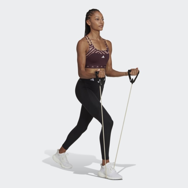 Sujetador De Cebra De Sujeción Media Techfit Hyperglam Adidas Granate