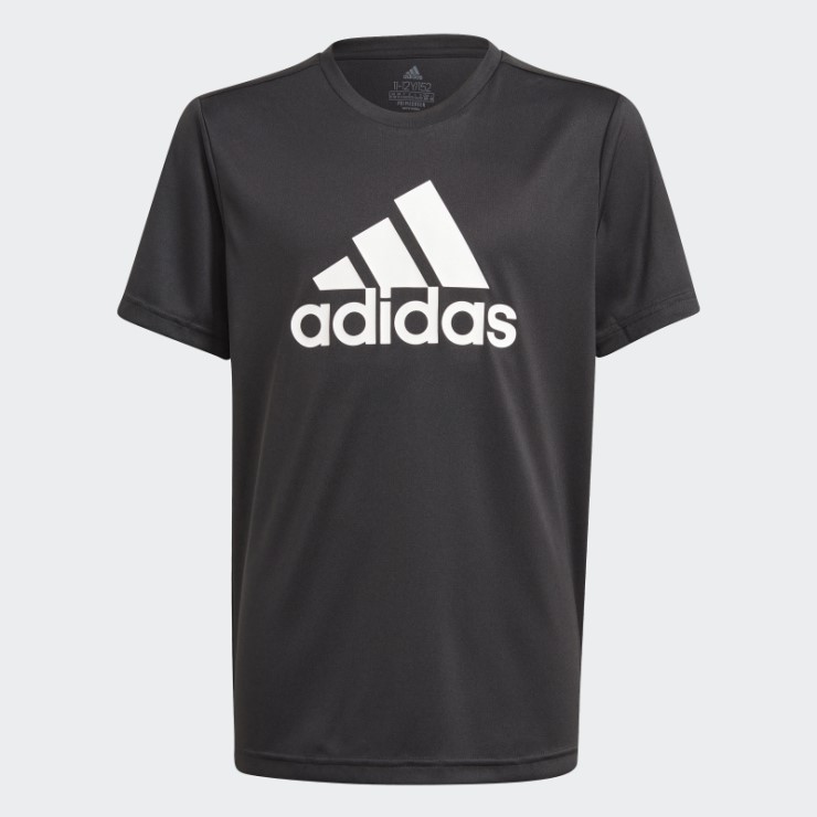 Camiseta Negra Aeroready Diseñada Para Moverse Con El Logo Grande De Adidas