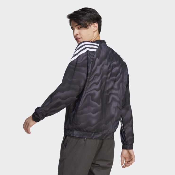 Adidas Sudadera Negra Con Gráfico De Iconos Del Futuro