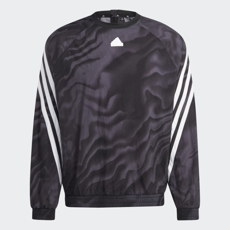 Adidas Sudadera Negra Con Gráfico De Iconos Del Futuro