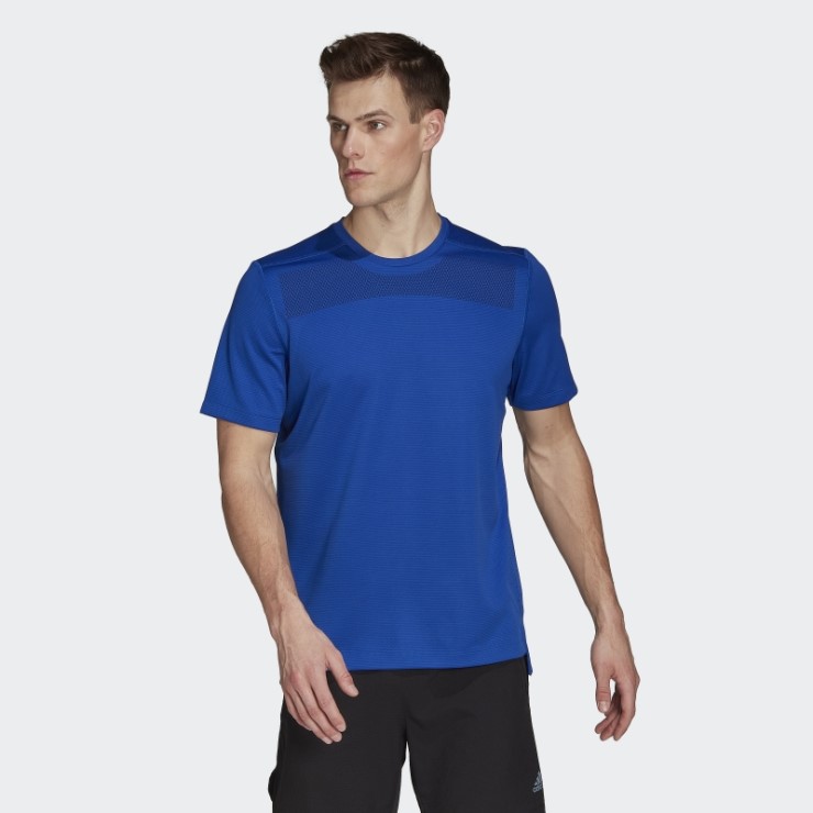 Camiseta Con Estampado De Impacto En La Parte Delantera De Entrenamiento Azul Royal De Adidas