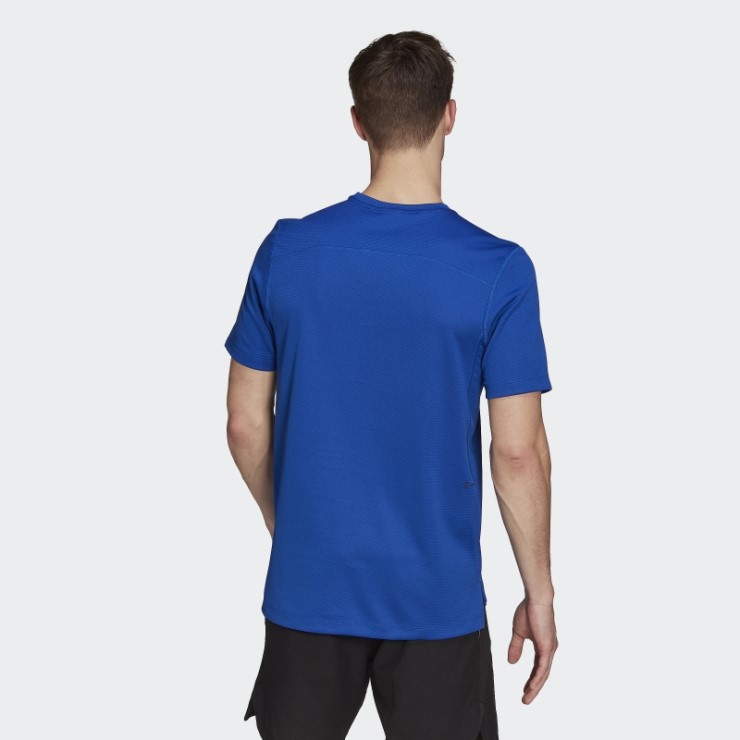 Camiseta Con Estampado De Impacto En La Parte Delantera De Entrenamiento Azul Royal De Adidas