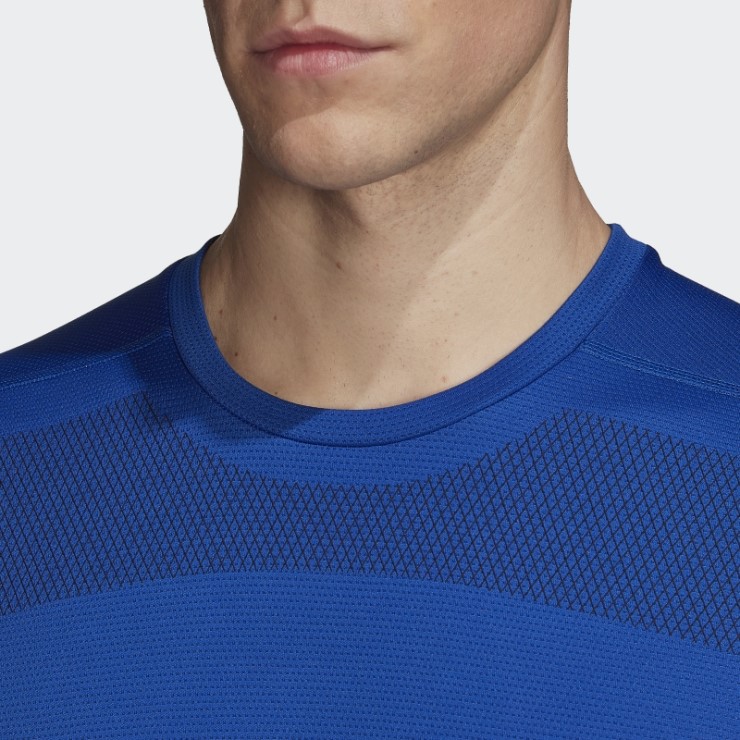 Camiseta Con Estampado De Impacto En La Parte Delantera De Entrenamiento Azul Royal De Adidas