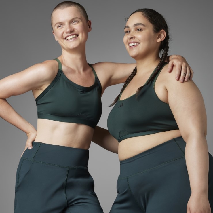 Sujetador De Sujeción Media Verde Authentic Balance Yoga (talla Grande) Adidas