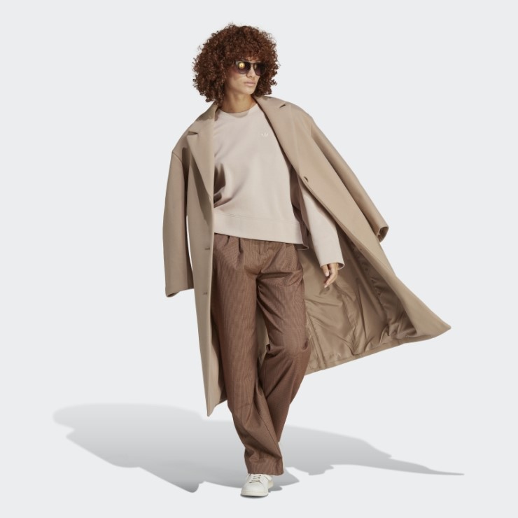 Sudadera Premium Essentials Crew Taupe Adidas