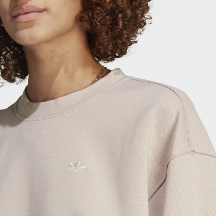 Sudadera Premium Essentials Crew Taupe Adidas