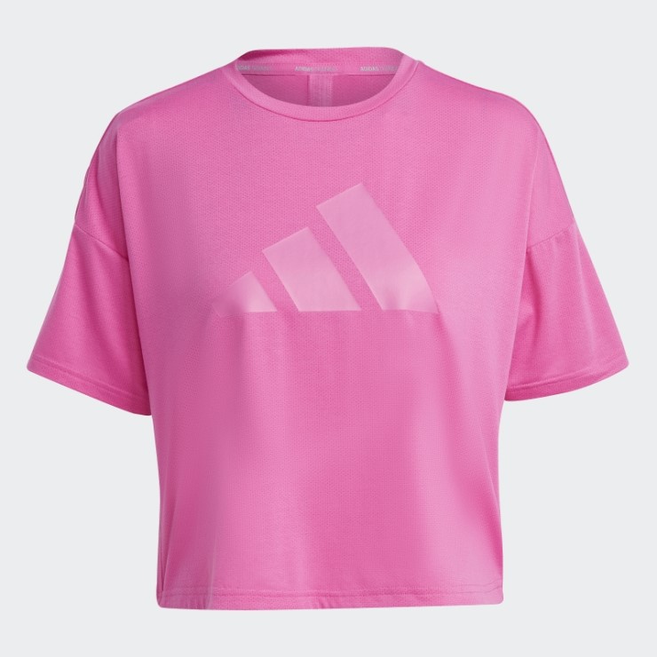 Camiseta Fucsia Con Logo De 3 Barras De Iconos De Tren De Adidas