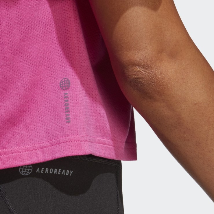 Camiseta Fucsia Con Logo De 3 Barras De Iconos De Tren De Adidas