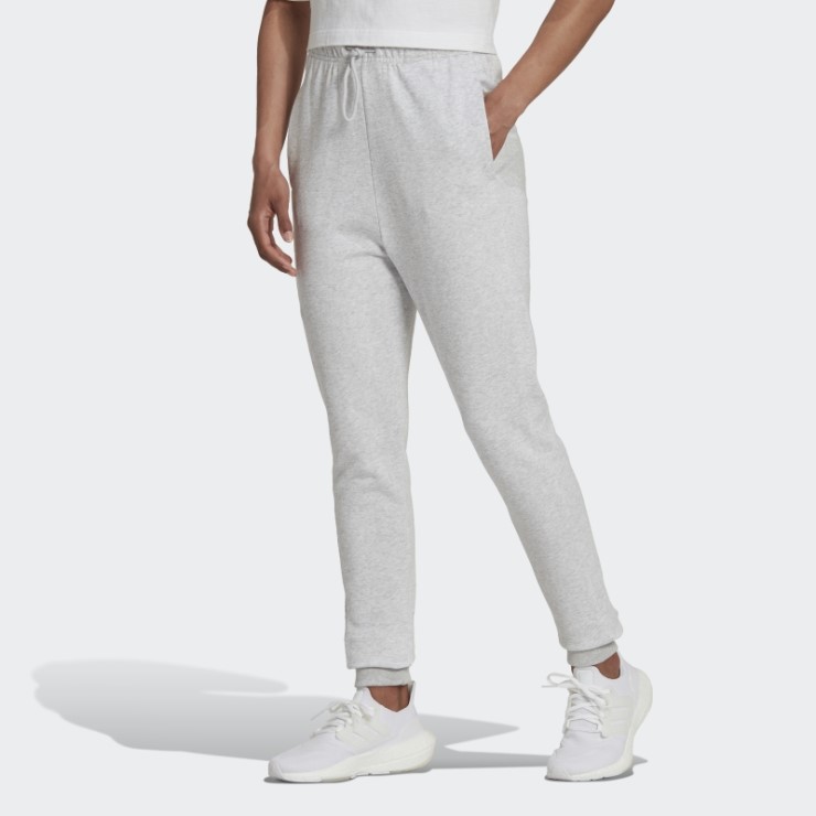 Pantalones De Tiro Alto Gris Jaspeado Studio Lounge De Adidas