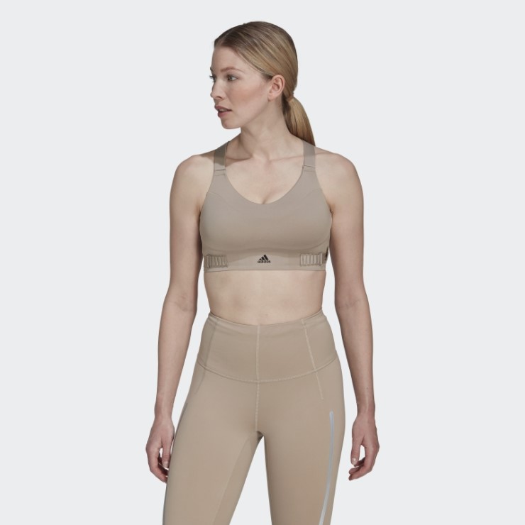Sujetador De Sujeción Alta Adidas Fastimpact Luxe Run Beige