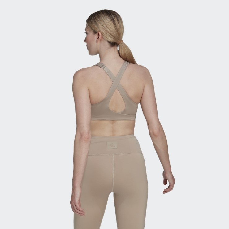 Sujetador De Sujeción Alta Adidas Fastimpact Luxe Run Beige