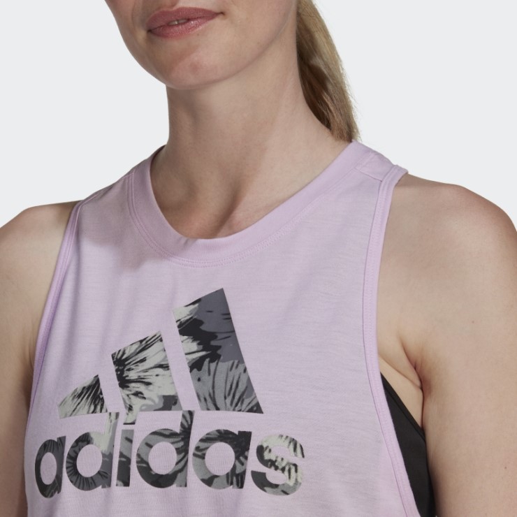 Camiseta Sin Mangas Floral Lila Aeroready Made For Training Adidas