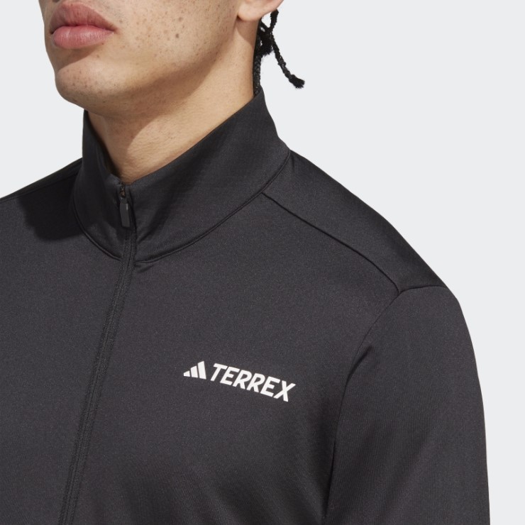 Adidas Terrex Chaqueta Polar Con Cremallera Completa Negra