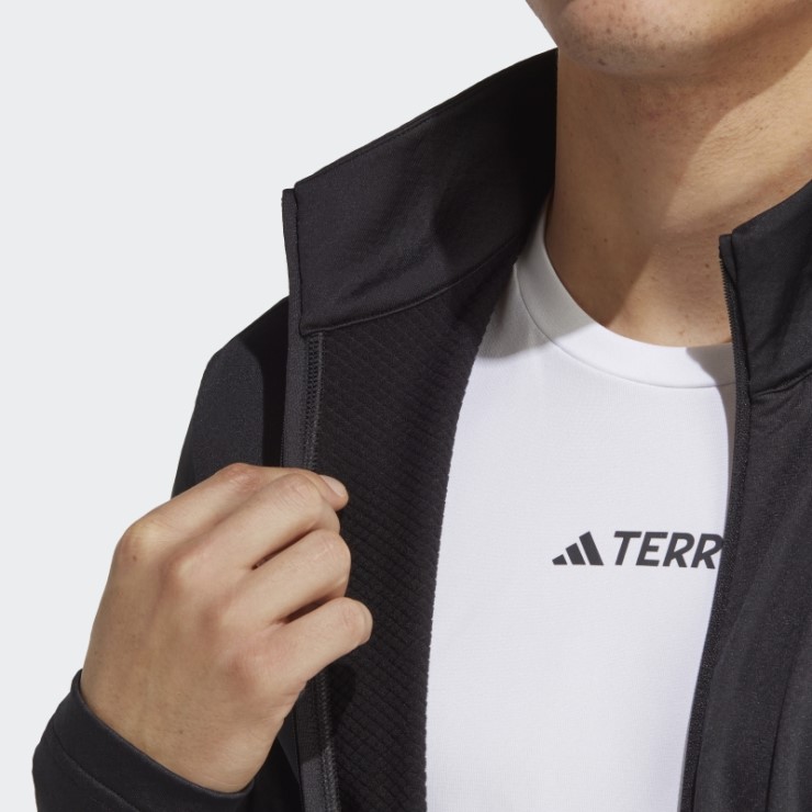 Adidas Terrex Chaqueta Polar Con Cremallera Completa Negra