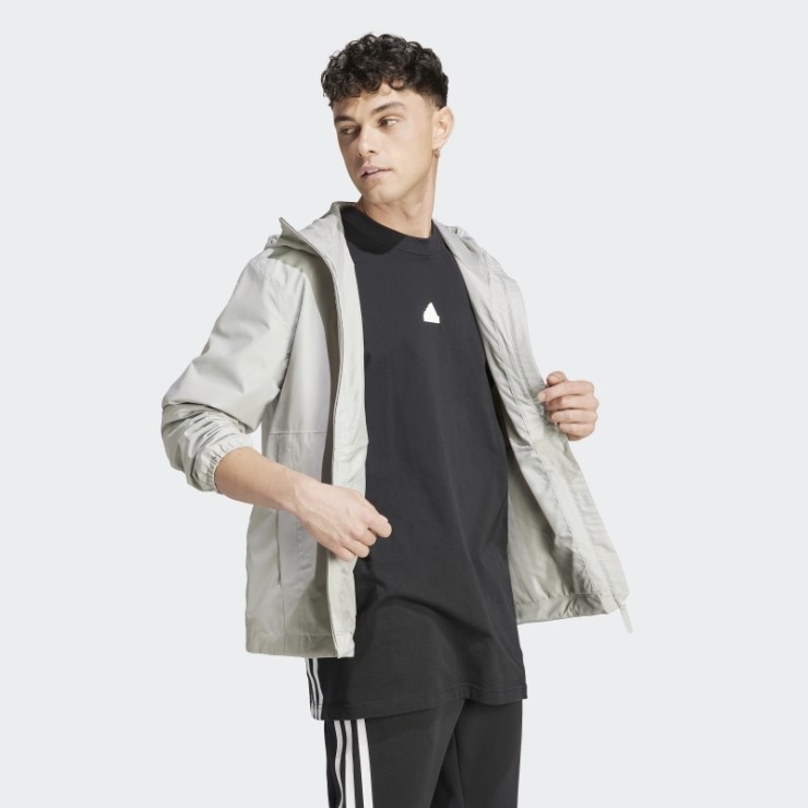 Adidas Chaqueta Gris Metal Essentials Rain.rdy