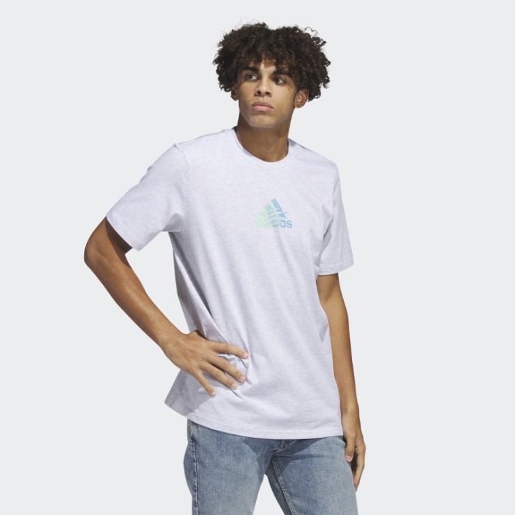 Camiseta Gris Claro Jaspeado Con Logo Adidas Power