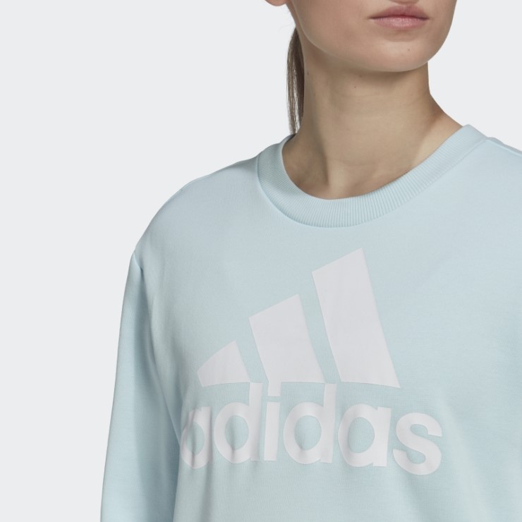Adidas Essentials Logo Sudadera Suelta Azul